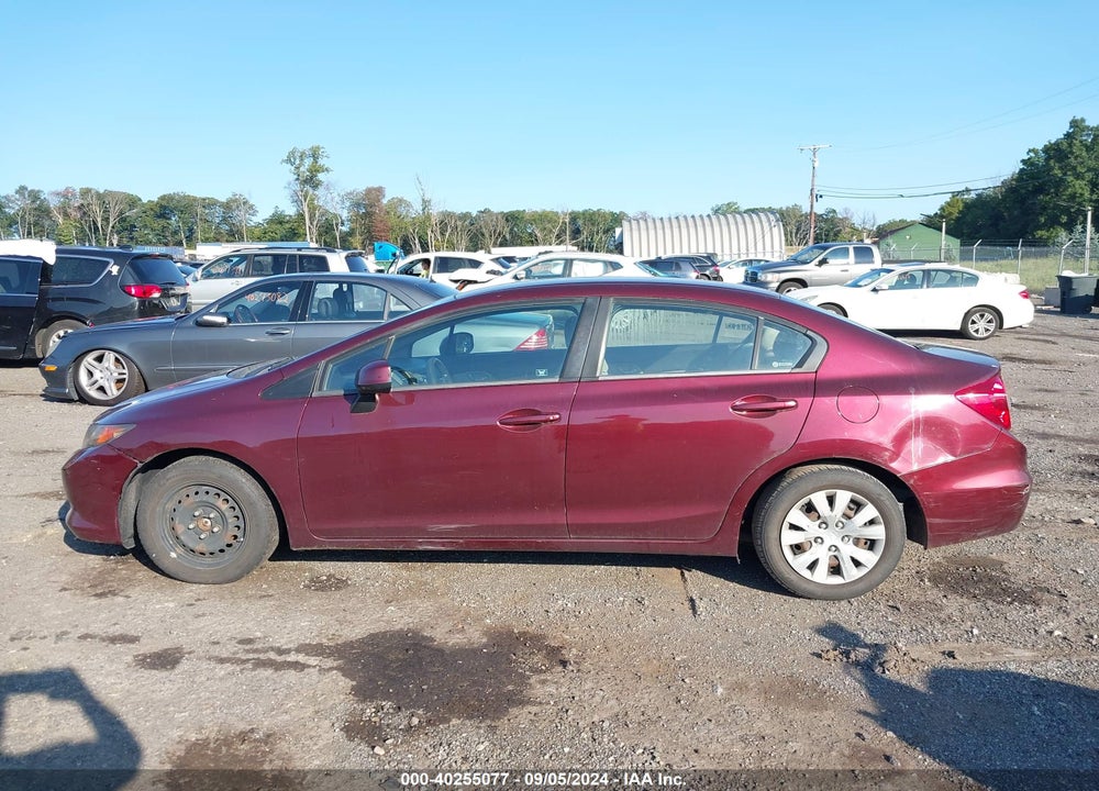 2012 HONDA CIVIC LX VIN: 19XFB2F59CE344358
