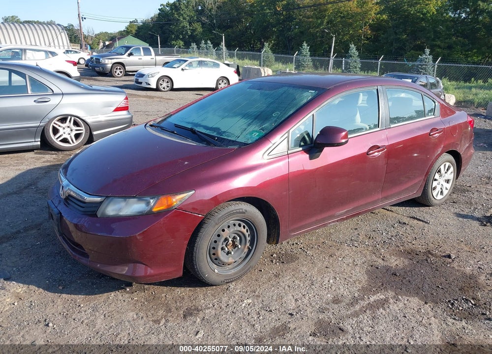 2012 HONDA CIVIC LX VIN: 19XFB2F59CE344358