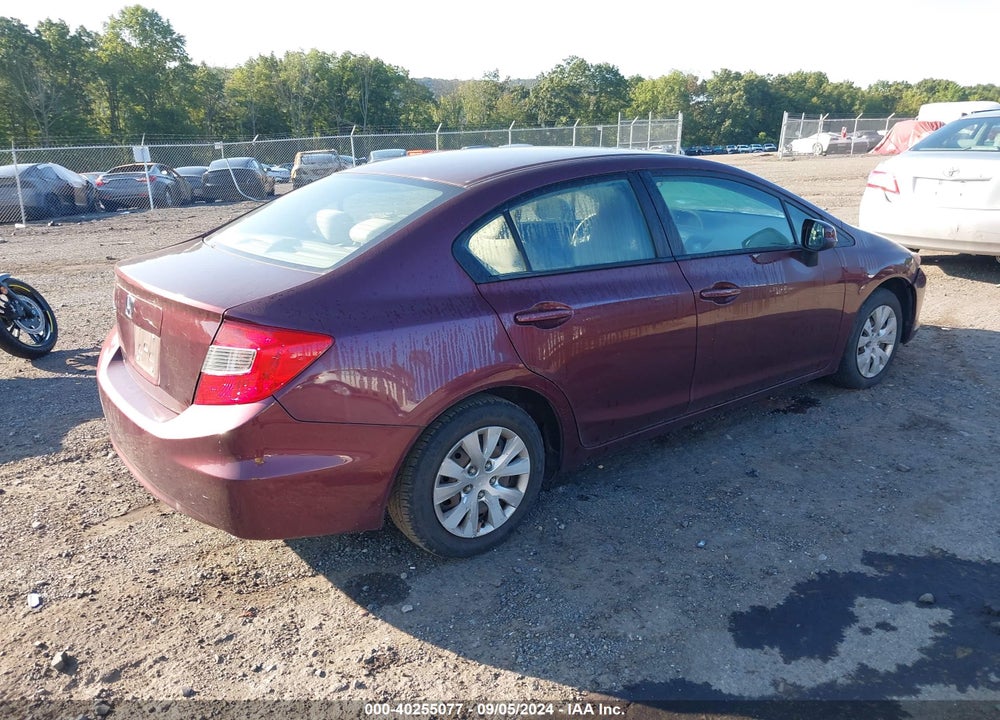 2012 HONDA CIVIC LX VIN: 19XFB2F59CE344358