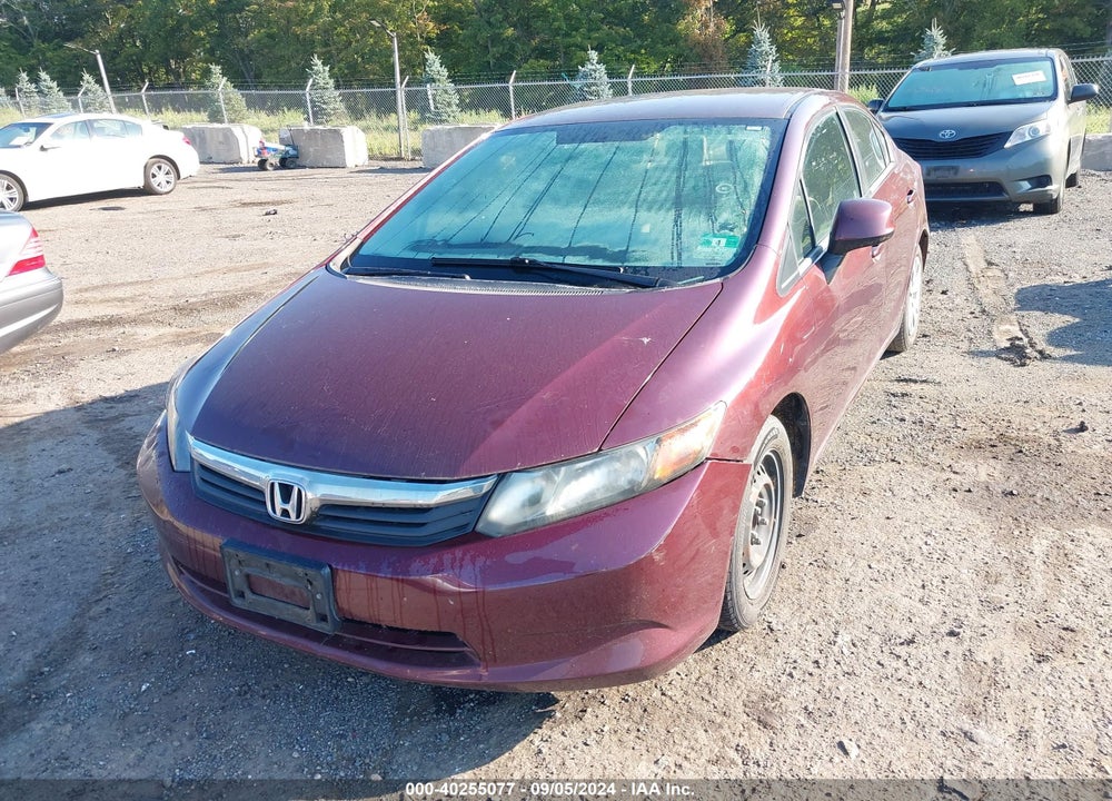 2012 HONDA CIVIC LX VIN: 19XFB2F59CE344358