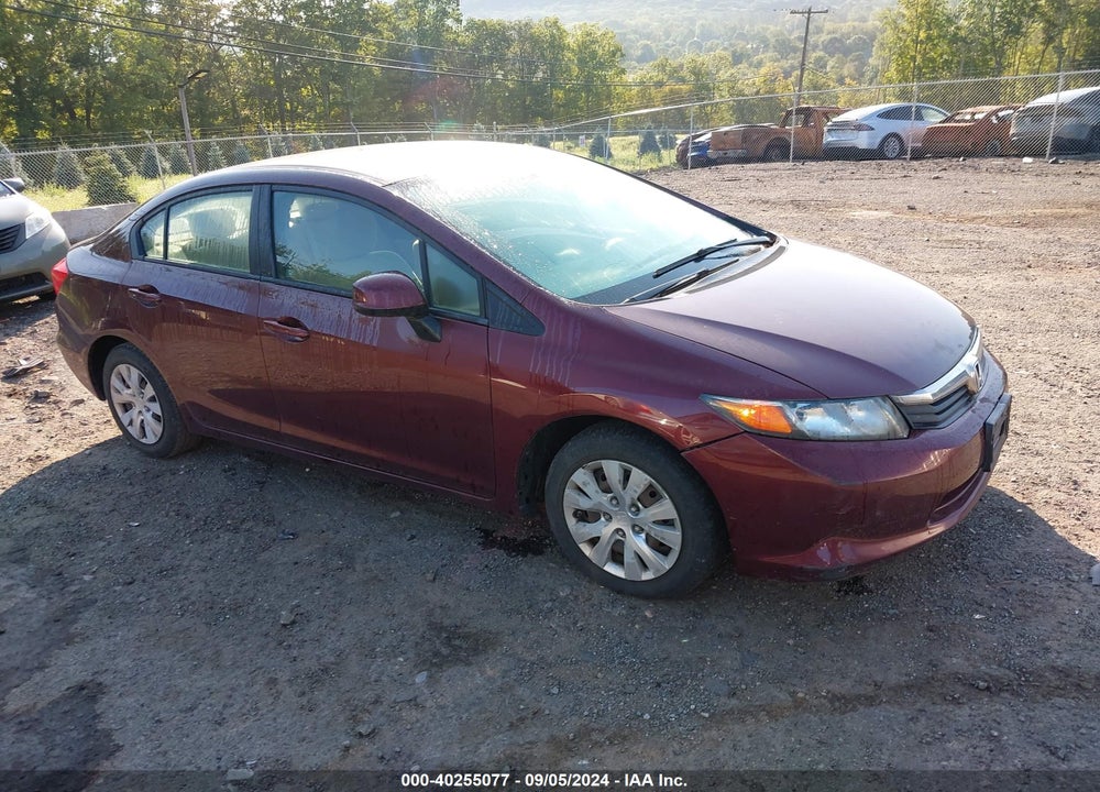 2012 HONDA CIVIC LX VIN: 19XFB2F59CE344358