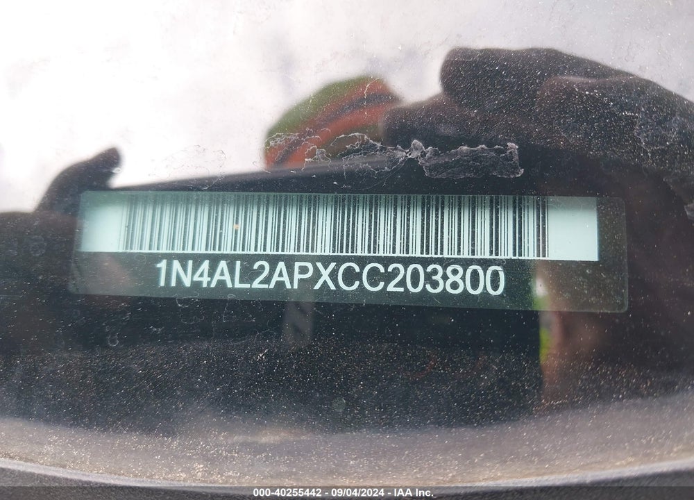 2012 NISSAN ALTIMA 2.5 S VIN: 1N4AL2APXCC203800
