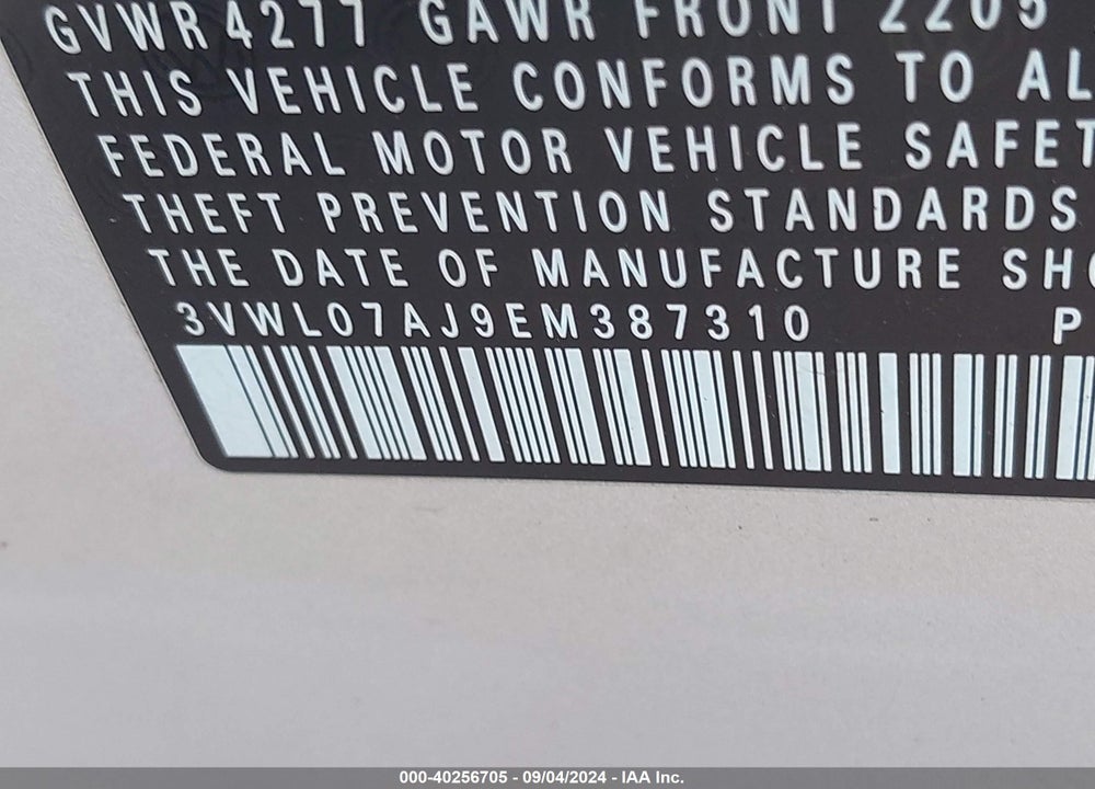 2014 VOLKSWAGEN JETTA 1.8T SEL VIN: 3VWL07AJ9EM387310