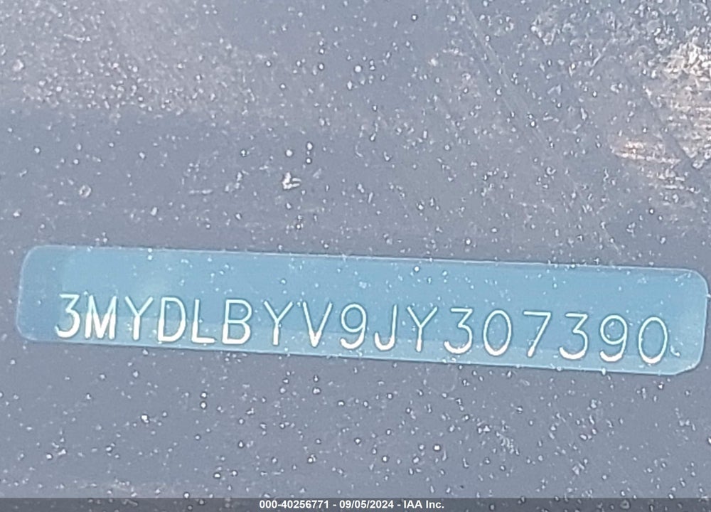 2018 TOYOTA YARIS IA VIN: 3MYDLBYV9JY307390
