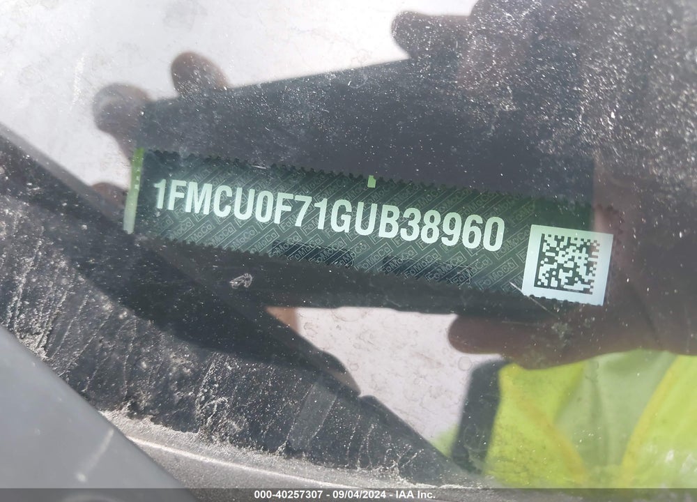2016 FORD ESCAPE S VIN: 1FMCU0F71GUB38960