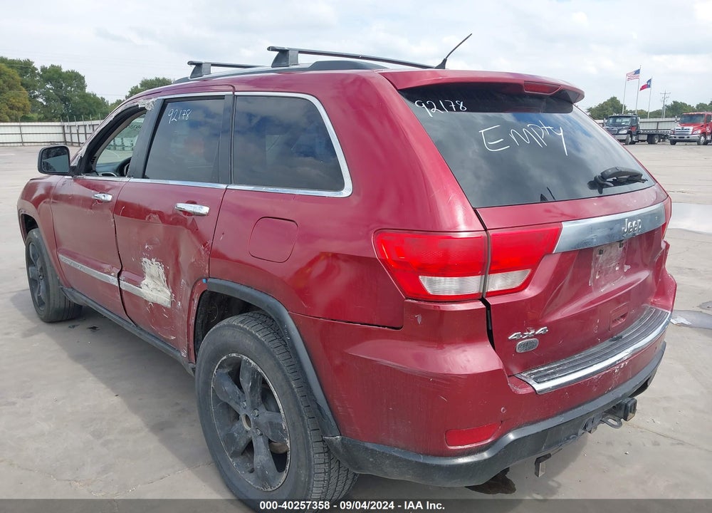 2012 JEEP GRAND CHEROKEE OVERLAND VIN: 1C4RJFCG3CC292178