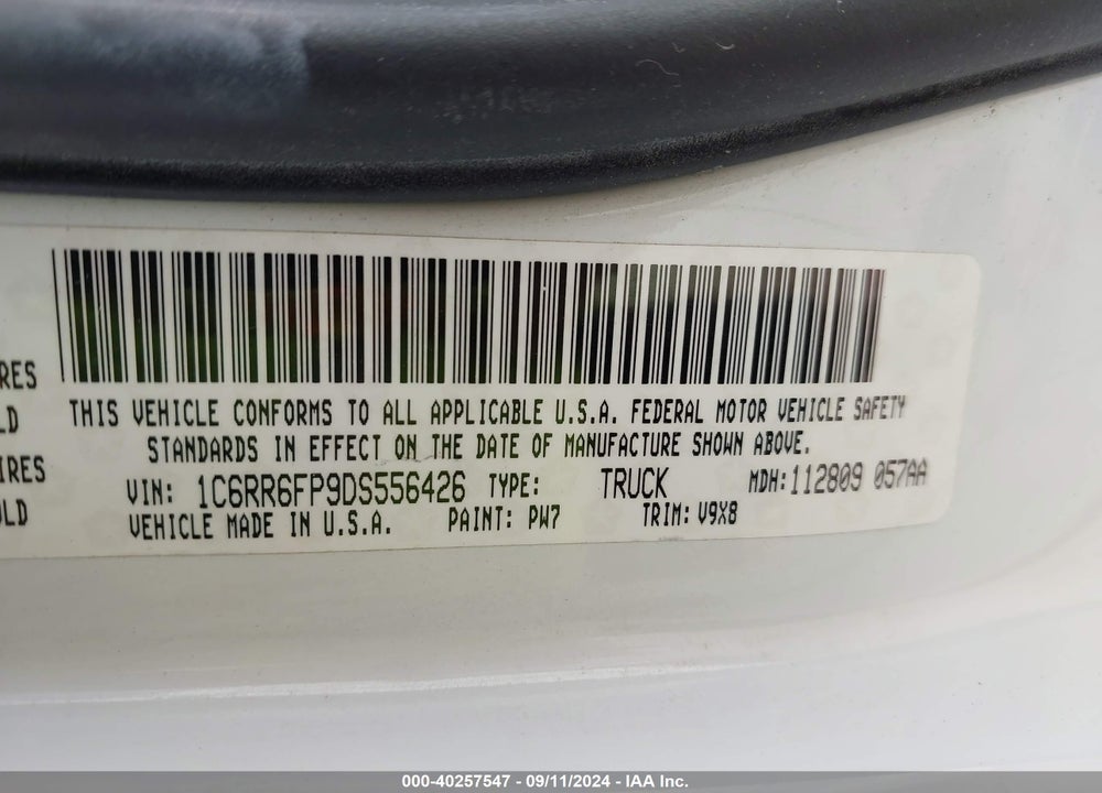 2013 RAM 1500 TRADESMAN VIN: 1C6RR6FP9DS556426