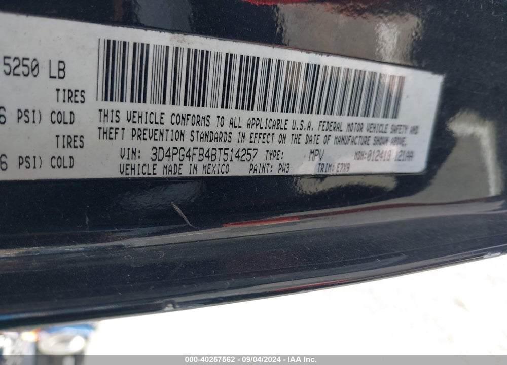 2011 DODGE JOURNEY EXPRESS VIN: 3D4PG4FB4BT514257