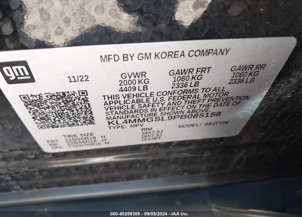 2023 BUICK ENCORE GX ESSENCE AWD VIN: KL4MMGSL9PB085158