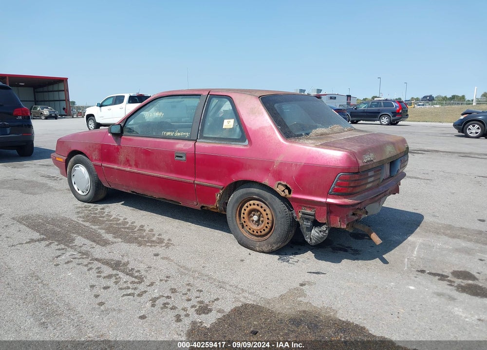 1993 PLYMOUTH SUNDANCE VIN: 1P3XP24D2PN652277
