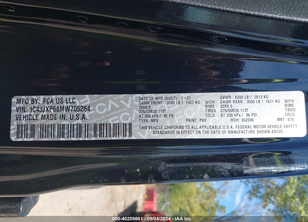 2021 JEEP WRANGLER 4XE UNLIMITED SAHARA 4X4 VIN: 1C4JJXP68MW705264