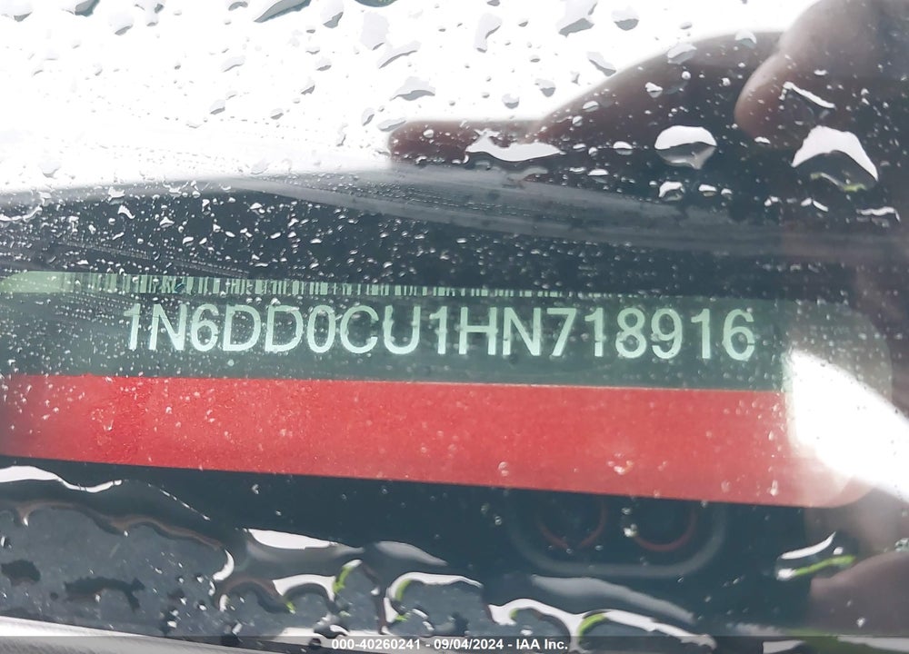 2017 NISSAN FRONTIER SV VIN: 1N6DD0CU1HN718916