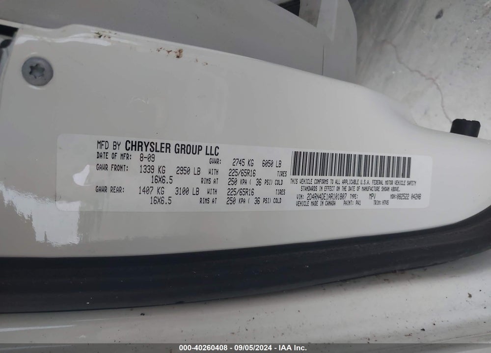 2010 DODGE GRAND CARAVAN SE VIN: 2D4RN4DE1AR101807