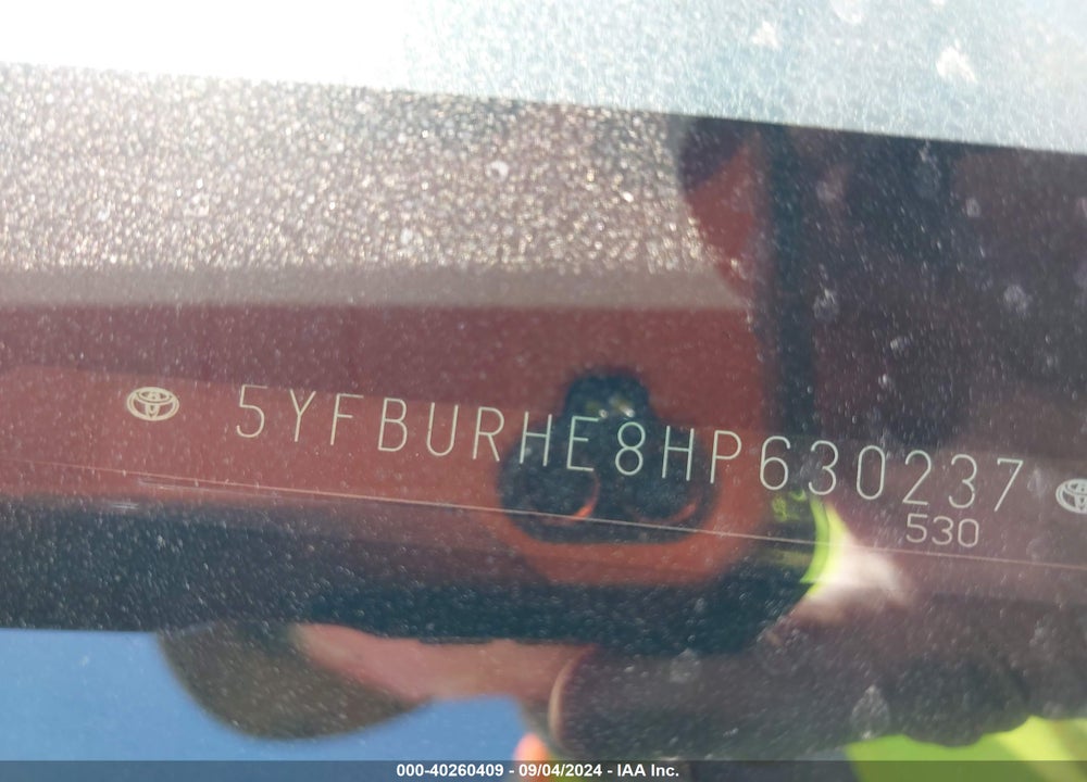 2017 TOYOTA COROLLA SE VIN: 5YFBURHE8HP630237