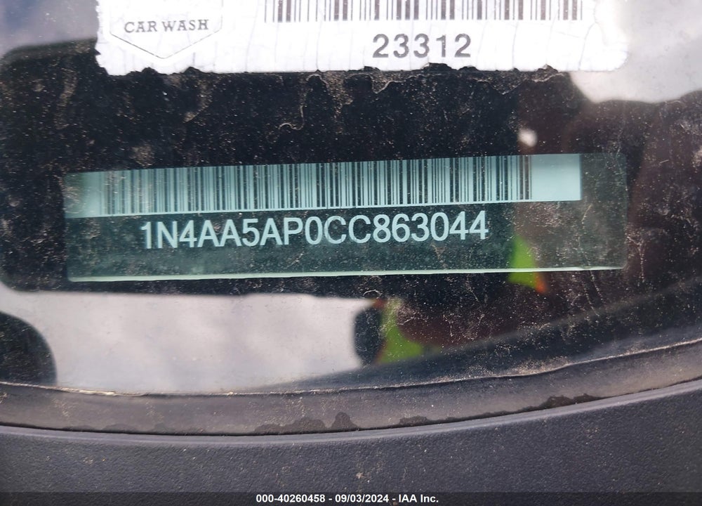 2012 NISSAN MAXIMA 3.5 SV VIN: 1N4AA5AP0CC863044