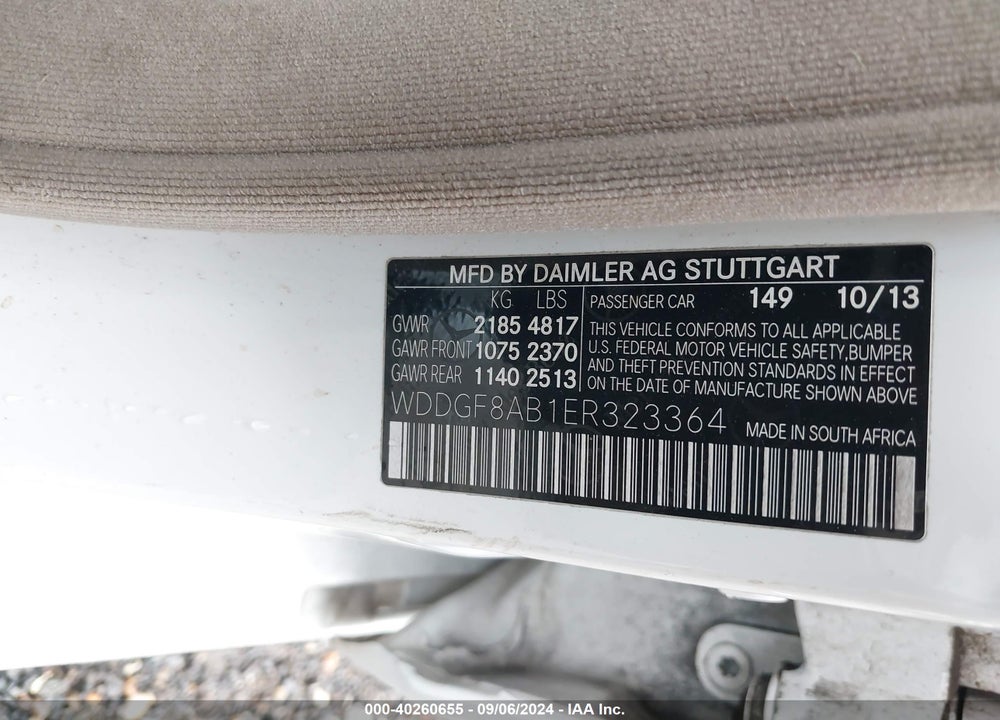 2014 MERCEDES-BENZ C 300 LUXURY 4MATIC/SPORT 4MATIC VIN: WDDGF8AB1ER323364