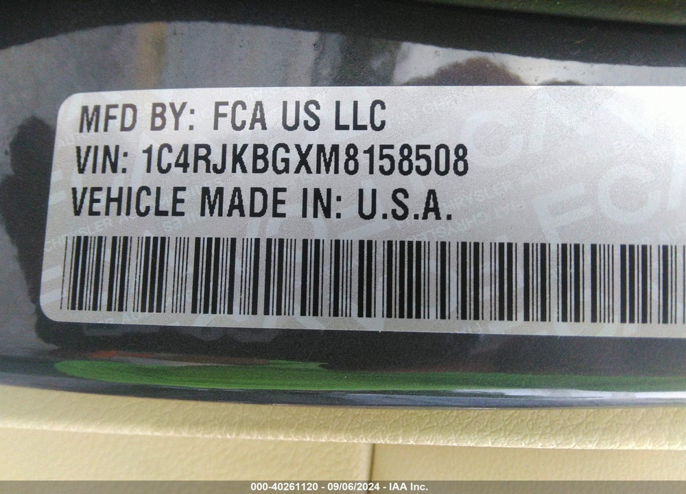 2021 JEEP GRAND CHEROKEE L LIMITED 4X4 VIN: 1C4RJKBGXM8158508