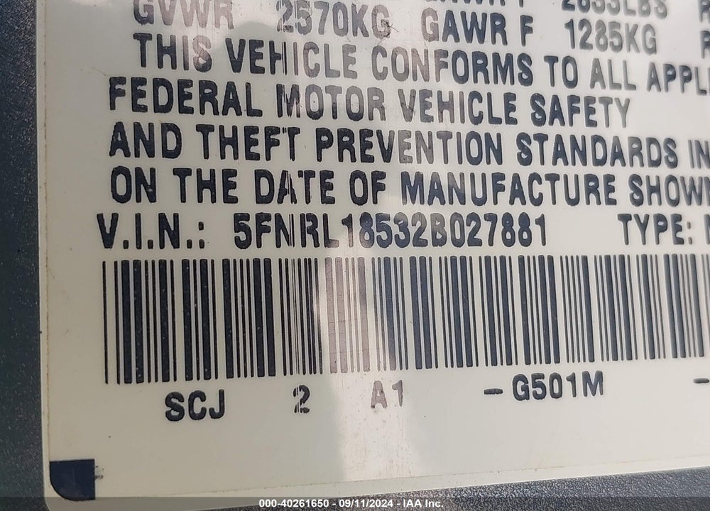 2002 HONDA ODYSSEY LX VIN: 5FNRL18532B027881