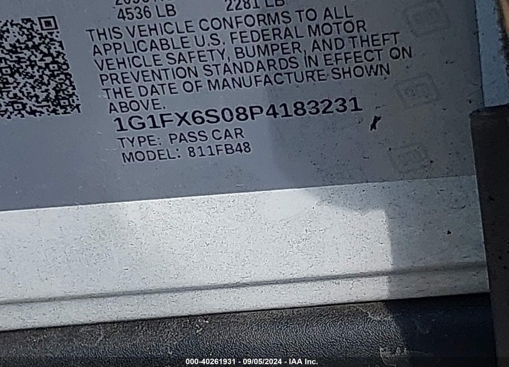 2023 CHEVROLET BOLT EV 2LT VIN: 1G1FX6S08P4183231
