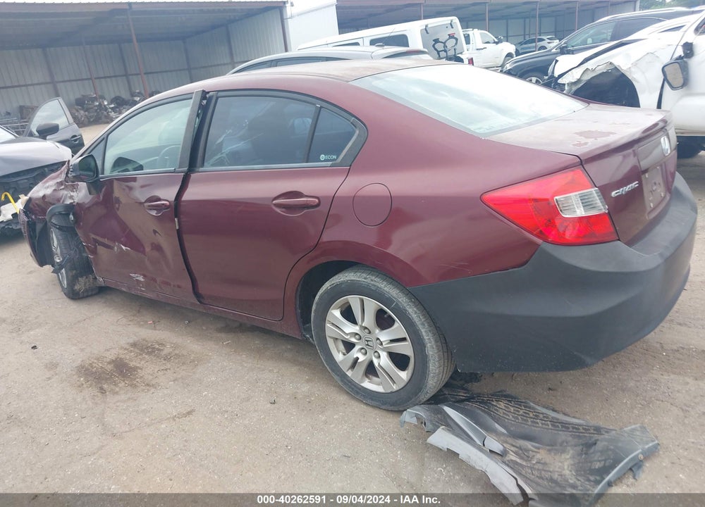 2012 HONDA CIVIC LX VIN: 2HGFB2F54CH604638