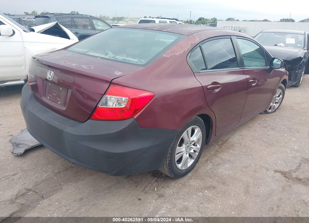 2012 HONDA CIVIC LX VIN: 2HGFB2F54CH604638