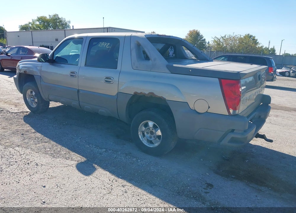 2002 CHEVROLET AVALANCHE 1500 VIN: 3GNEK13T82G271602