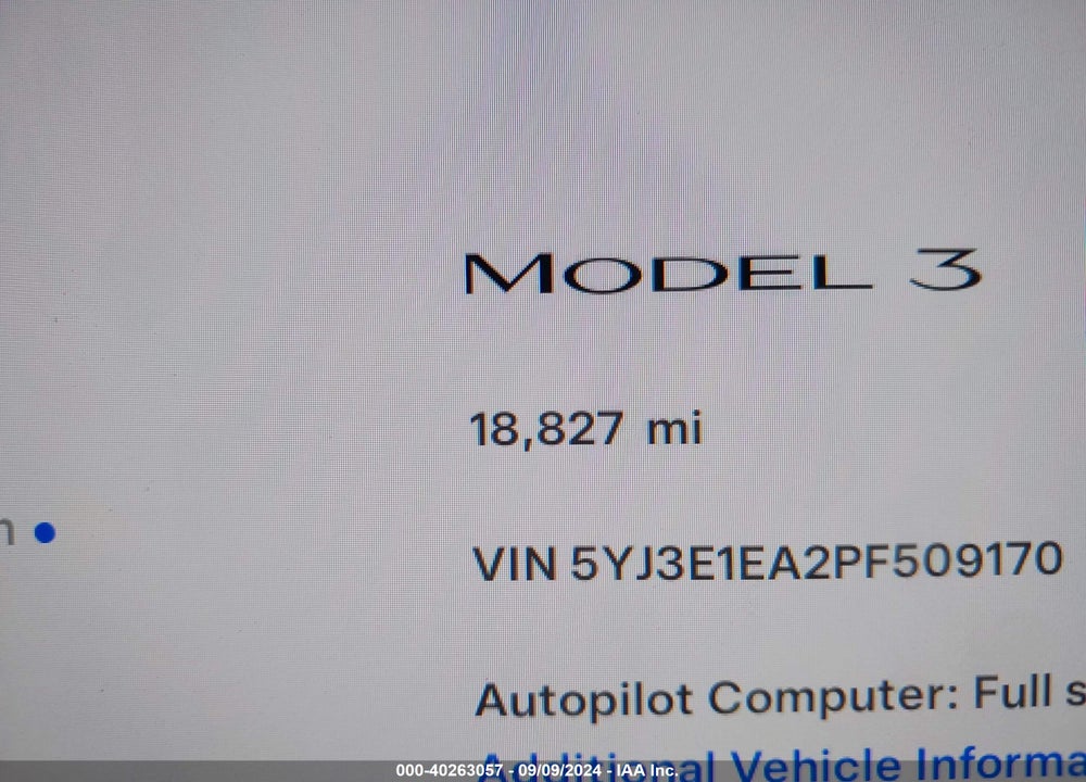 2023 TESLA MODEL 3 REAR-WHEEL DRIVE VIN: 5YJ3E1EA2PF509170