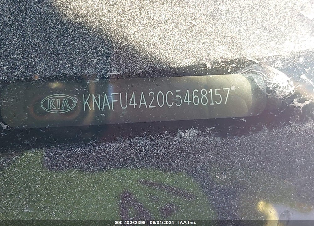 2012 KIA FORTE EX VIN: KNAFU4A20C5468157