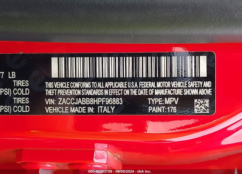 2017 JEEP RENEGADE LATITUDE FWD VIN: ZACCJABB8HPF96883