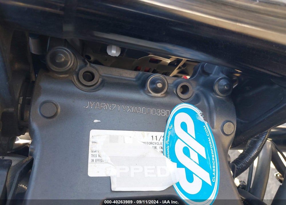 2021 YAMAHA MT09 C VIN: JYARN71YXMA000380
