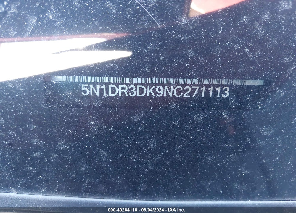 2022 NISSAN PATHFINDER PLATINUM 4WD VIN: 5N1DR3DK9NC271113