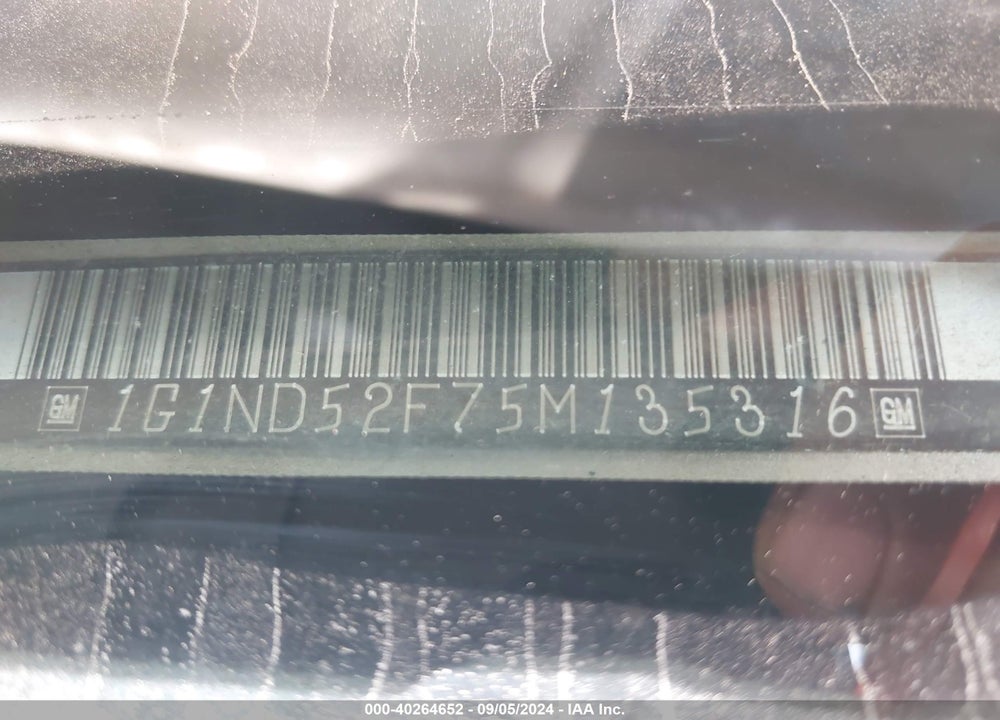2005 CHEVROLET CLASSIC VIN: 1G1ND52F75M135316