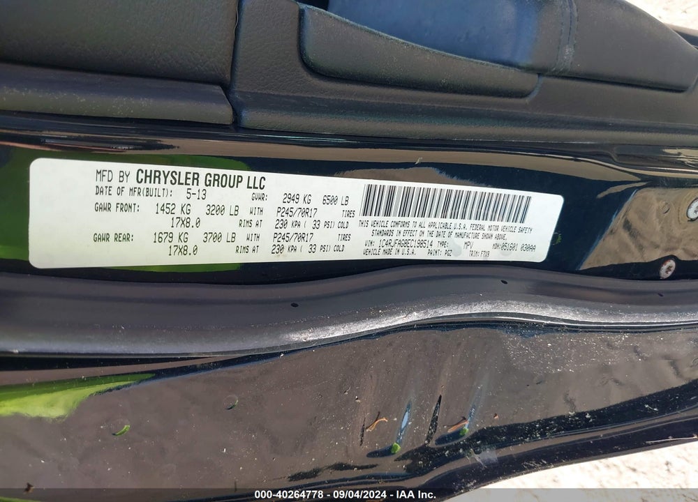 2014 JEEP GRAND CHEROKEE LAREDO VIN: 1C4RJFAG8EC198514