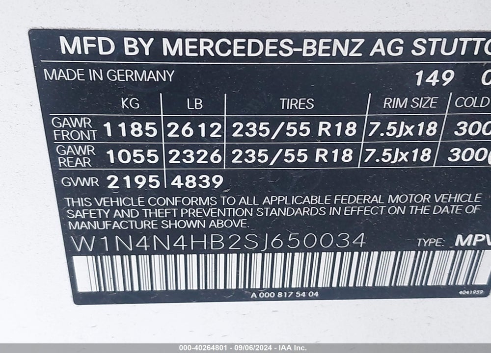 2025 MERCEDES-BENZ GLA 250 4MATIC VIN: W1N4N4HB2SJ650034