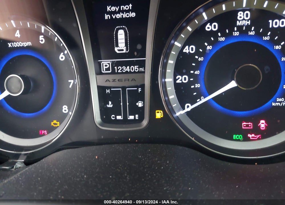 2012 HYUNDAI AZERA VIN: KMHFH4JG5CA166725