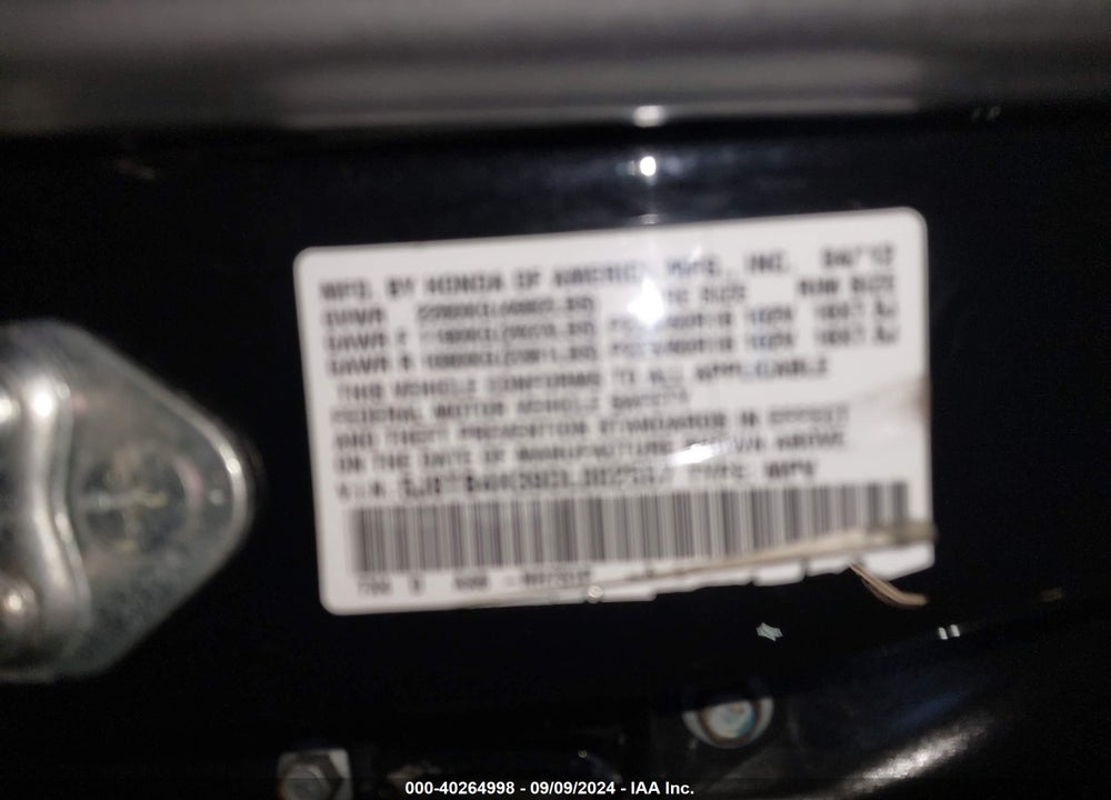 2013 ACURA RDX VIN: 5J8TB4H39DL002557