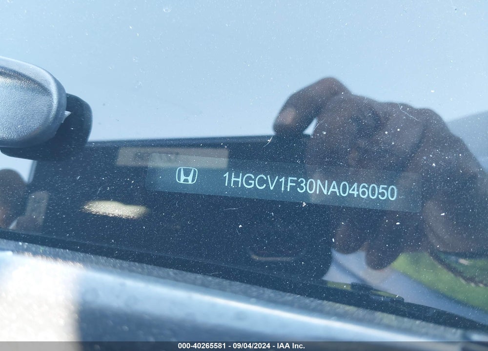 2022 HONDA ACCORD SPORT VIN: 1HGCV1F30NA046050