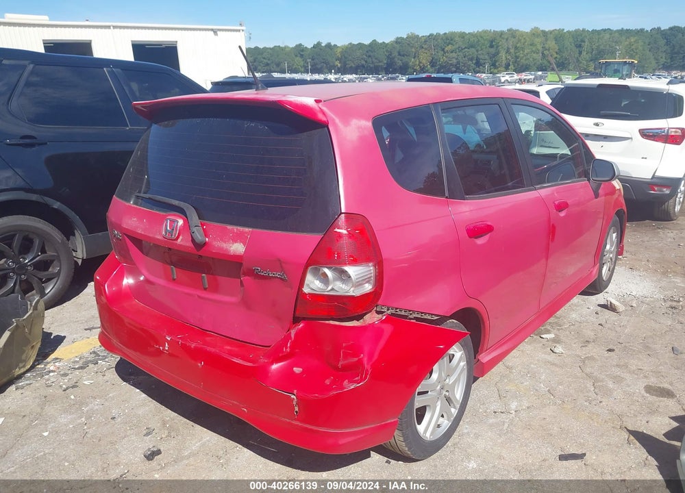 2008 HONDA FIT SPORT VIN: JHMGD38658S062263