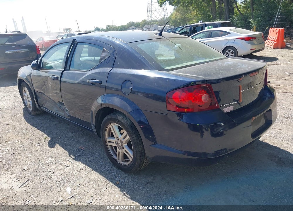 2013 DODGE AVENGER SXT VIN: 1C3CDZCGXDN687581