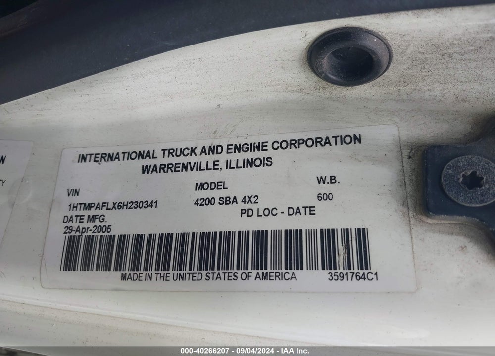 2006 INTERNATIONAL 4000 4200 VIN: 1HTMPAFLX6H230341