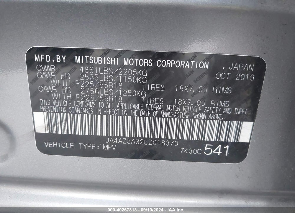 2020 MITSUBISHI OUTLANDER SEL 2.4 S-AWC VIN: JA4AZ3A32LZ018370