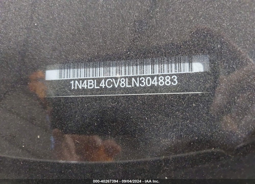 2020 NISSAN ALTIMA SR FWD VIN: 1N4BL4CV8LN304883