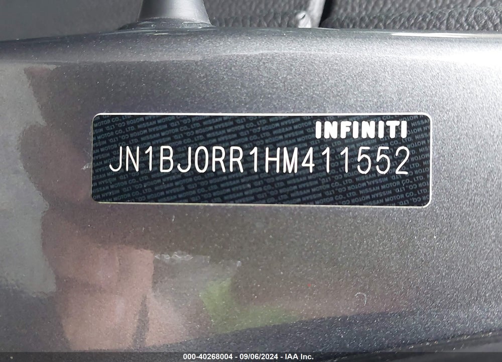2017 INFINITI QX50 VIN: JN1BJ0RR1HM411552