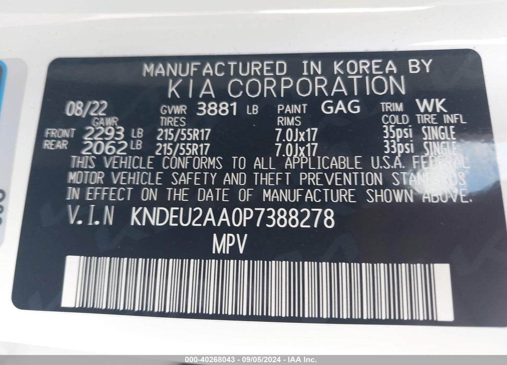 2023 KIA SELTOS S VIN: KNDEU2AA0P7388278