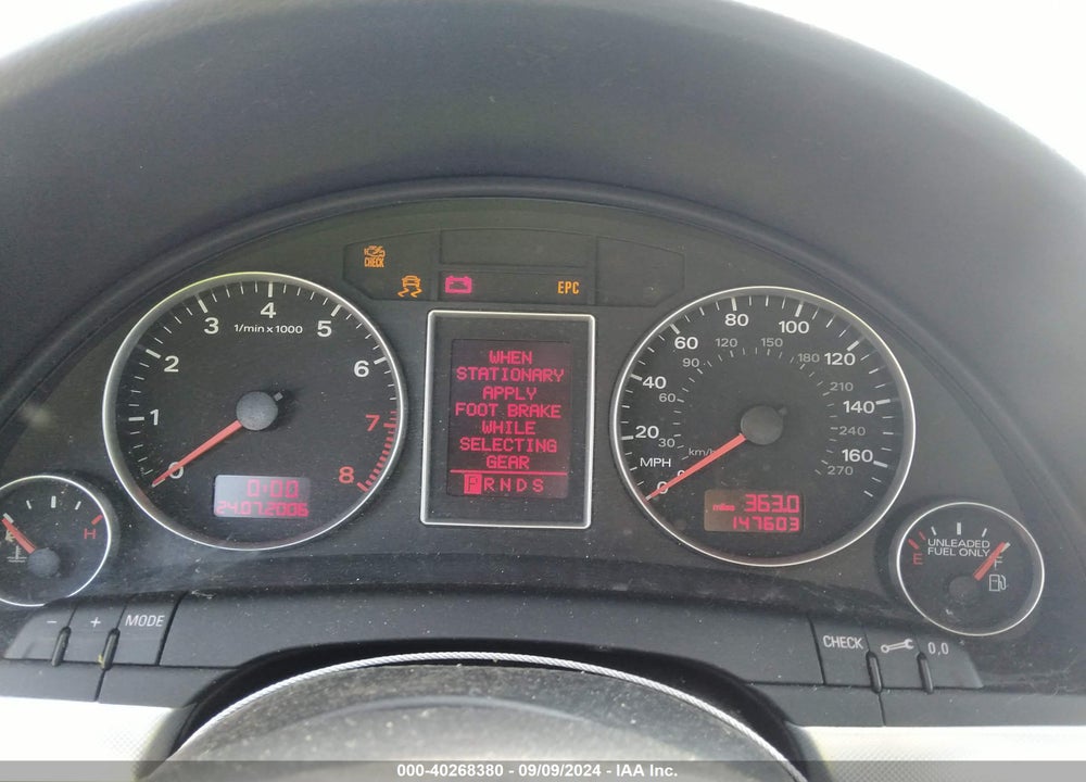 2007 AUDI A4 2.0T AVANT VIN: WAUKF78E27A221309