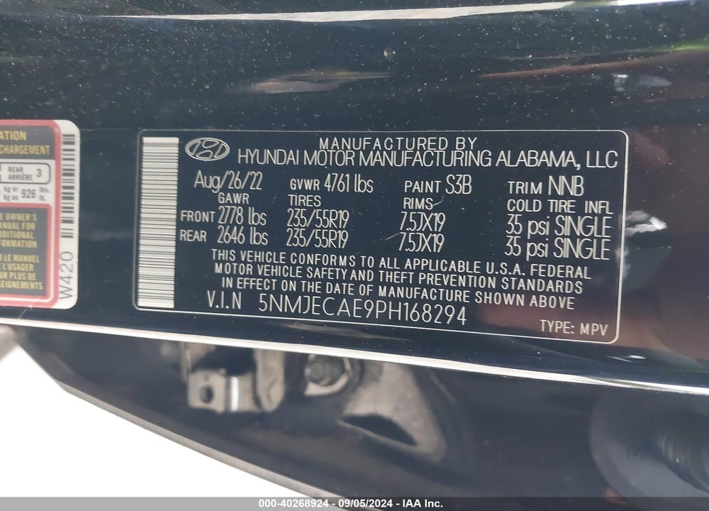 2023 HYUNDAI TUCSON LIMITED VIN: 5NMJECAE9PH168294