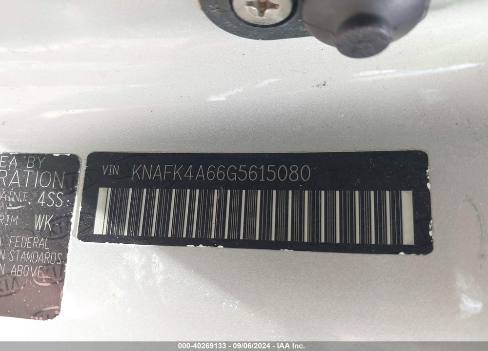 2016 KIA FORTE LX VIN: KNAFK4A66G5615080