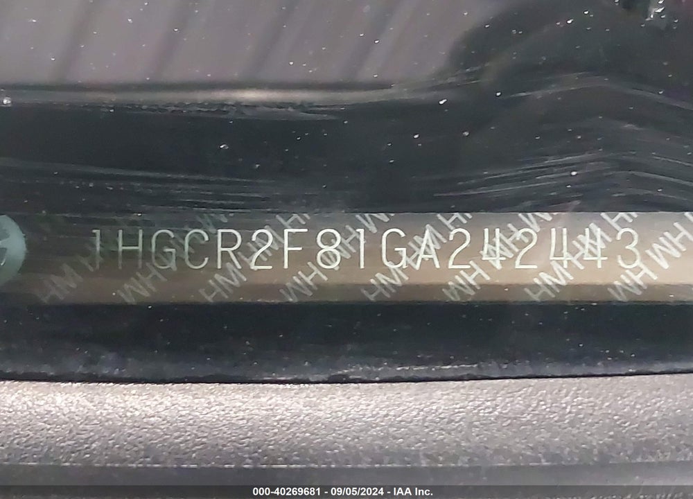 2016 HONDA ACCORD VIN: 1HGCR2F81GA242443