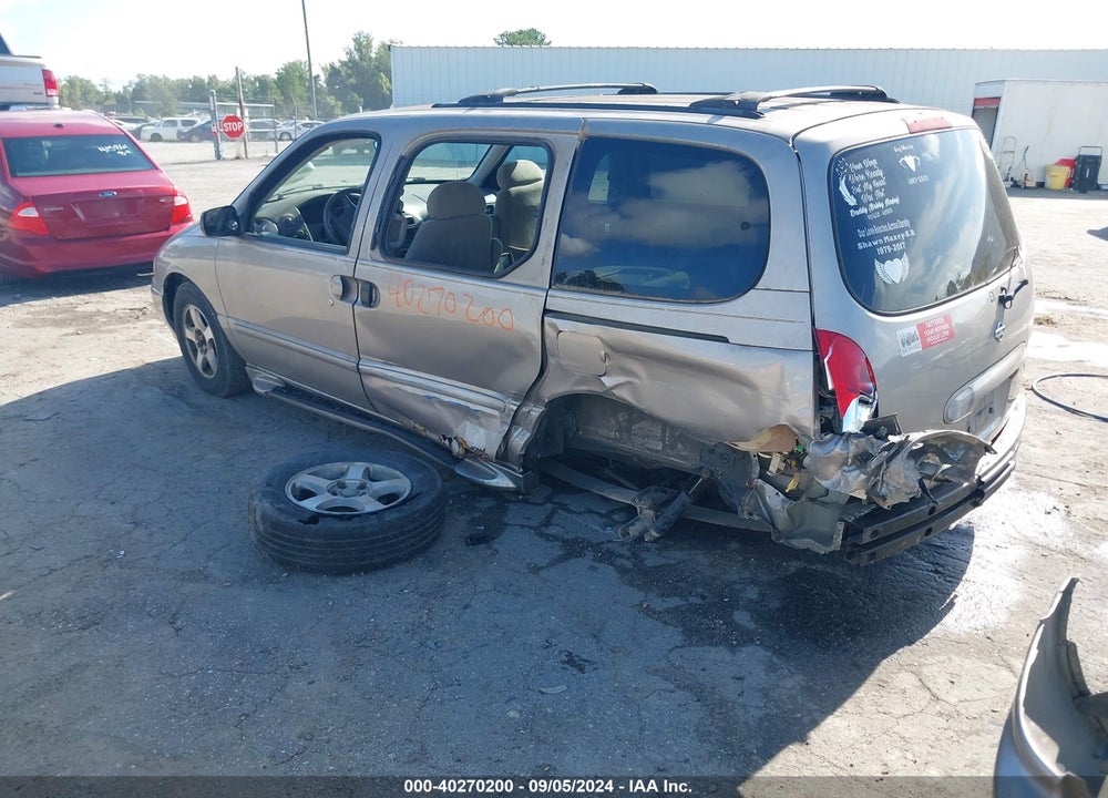 2001 NISSAN QUEST GXE VIN: 4N2ZN15T21D801814
