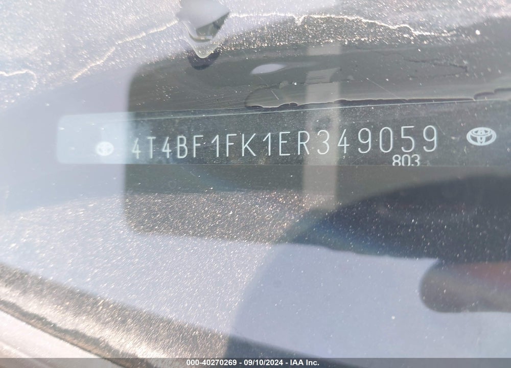 2014 TOYOTA CAMRY LE VIN: 4T4BF1FK1ER349059